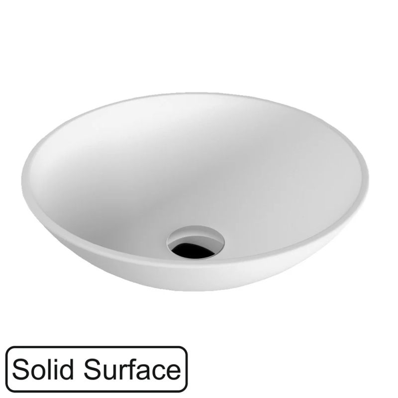 умывальник whitecross jade d=40,5 solid surface, белый матовый