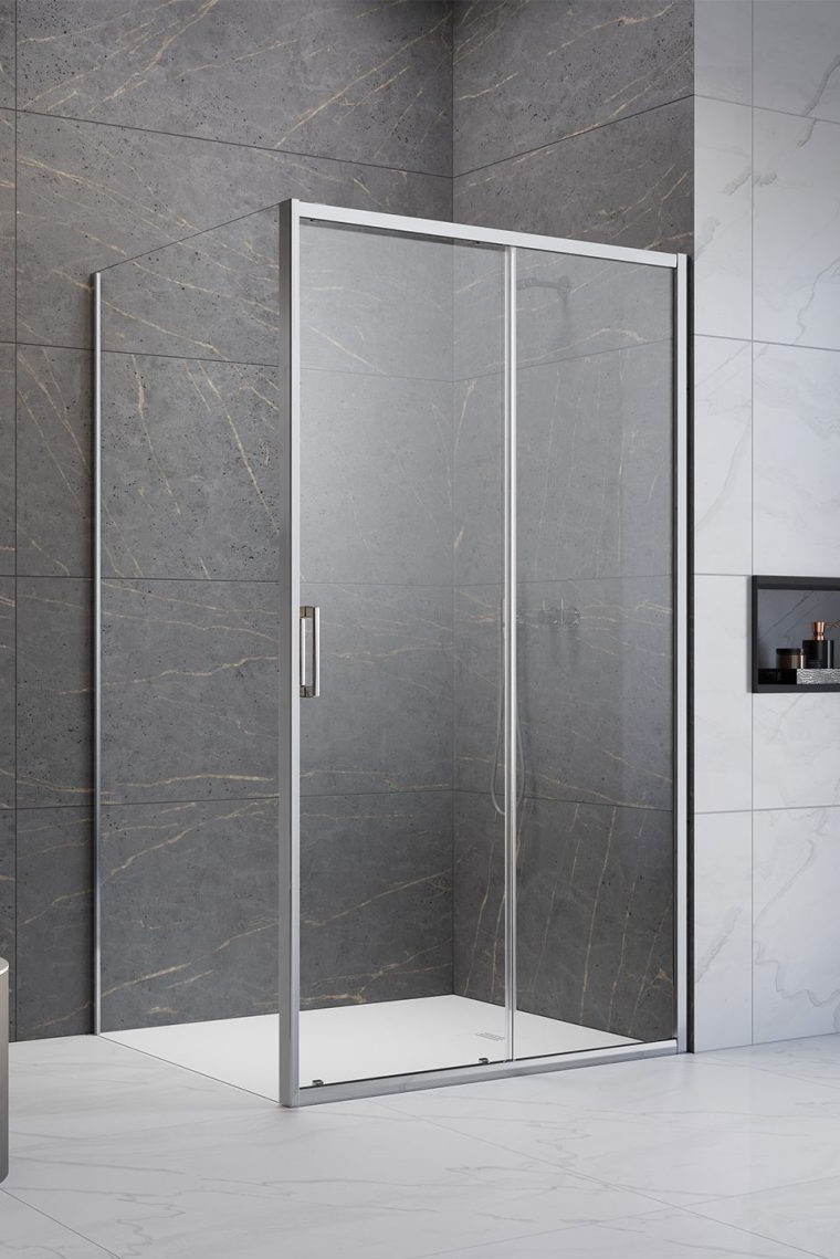 душевой уголок radaway premium pro kdj r 140x100 стекла прозрачные, профиль хром