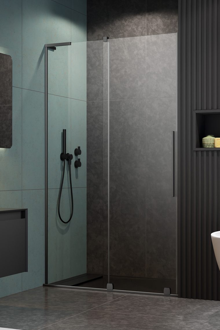 душевая дверь radaway furo sl brushed gunmetal dwj 100x200 прозрачное стекло / профиль брашированная оружейная сталь (левая)