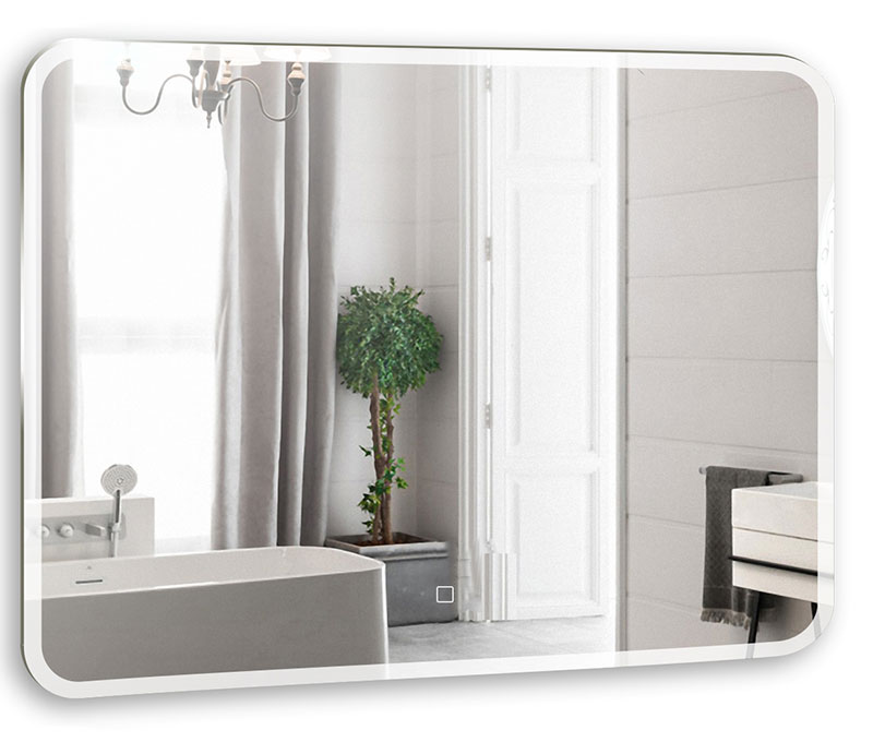 зеркало silver mirrors стив led 120x80 двойной подогрев, часы, сенсорный выключатель