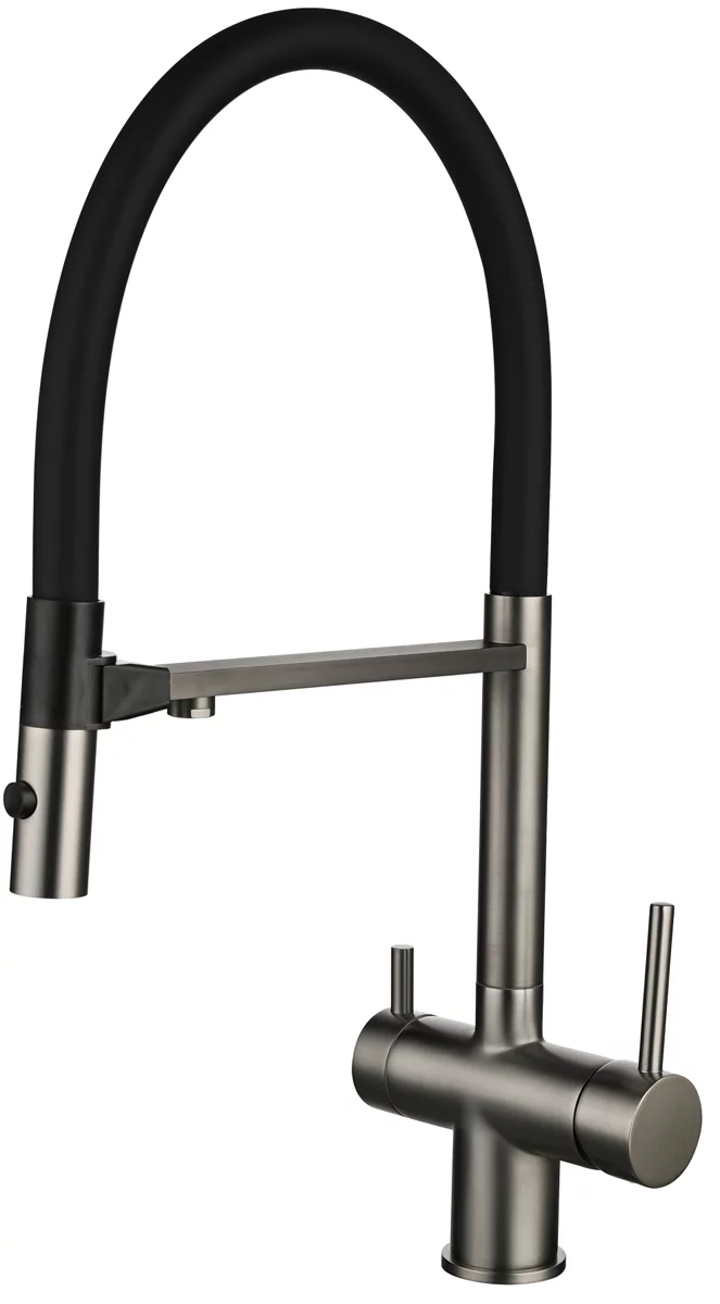 смеситель для кухни vincea vkf-120gm вороненая сталь