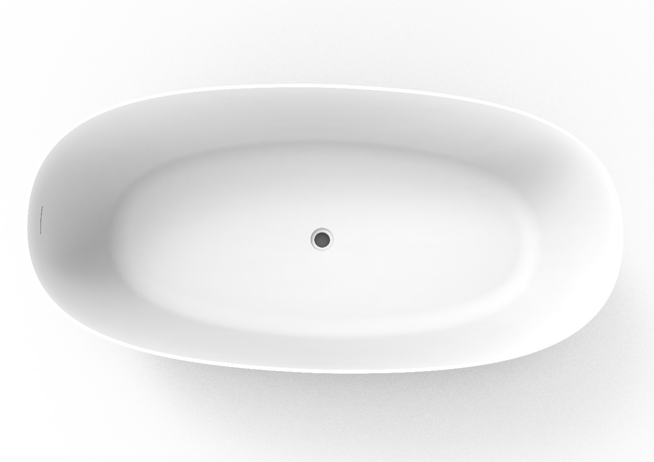 ванна из литьевого мрамора timo satu1750 175x81 белый матовый, solid surface