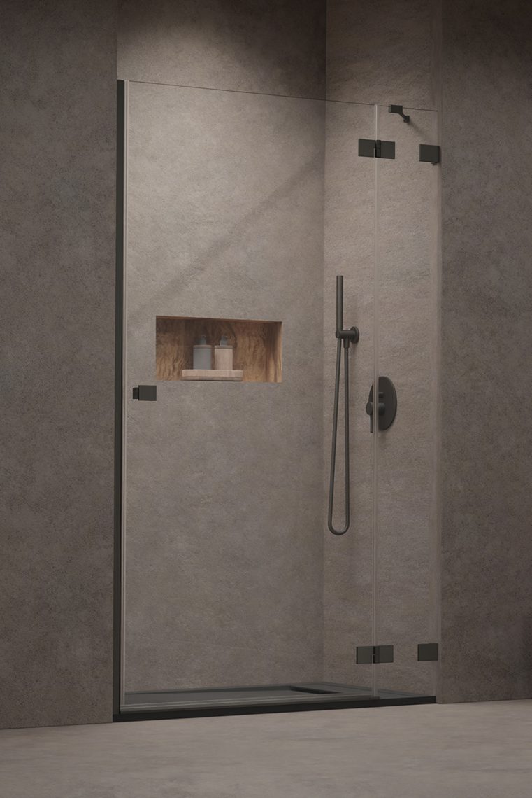 душевая дверь radaway essenza pro brushed gunmetal dwj 80x200 r стекло прозрачное/профиль брашированная оружейная сталь