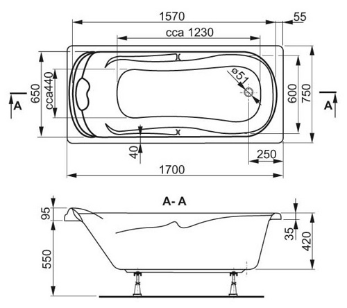 Ванна акриловая Vagnerplast Penelope 170x70 фото 3 ванна акриловая vagnerplast penelope 170x70 фото 3
