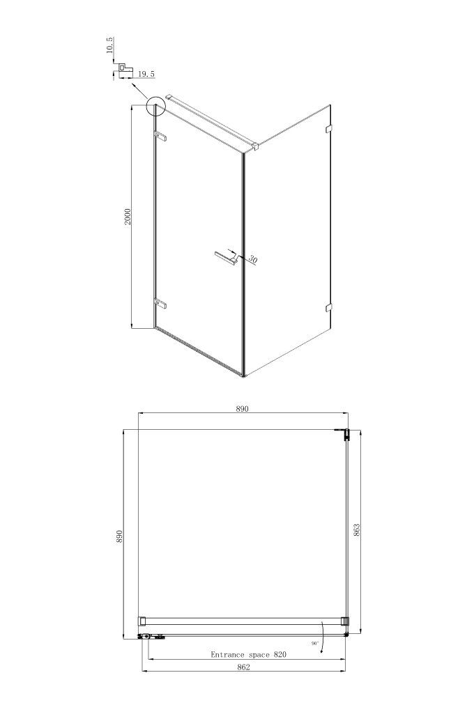 Душевой уголок Gutewetter Practic Square GK-422 80x80 (матовый хром/полистирол lines) фото 3 душевой уголок gutewetter practic square gk-422 80x80 (матовый хром/полистирол lines) фото 3