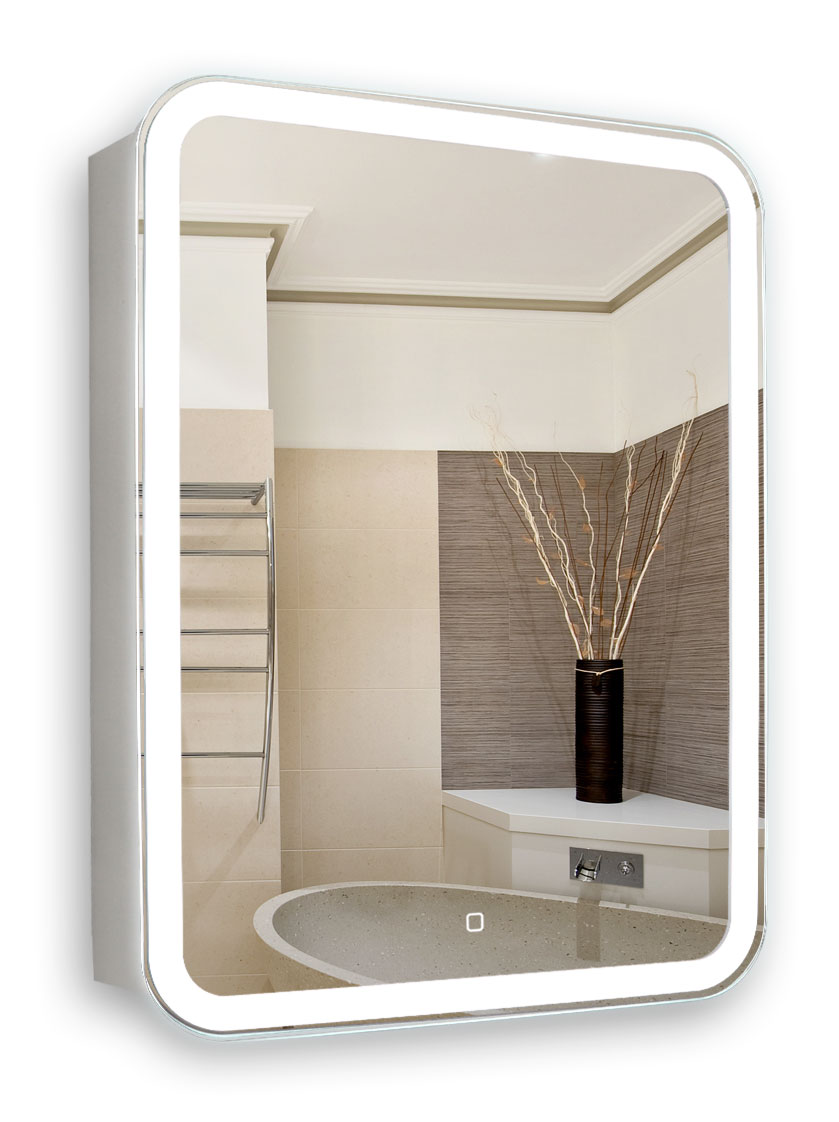 шкаф с зеркалом silver mirrors фиджи 60x80 с подсветкой