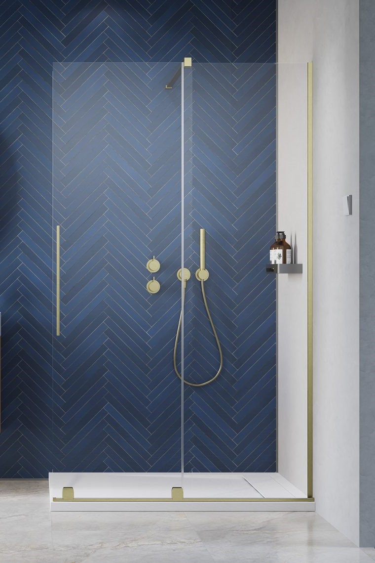 душевой уголок radaway furo brushed gold walk-in r 80x200 стекла прозрачные, профиль брашированное золото
