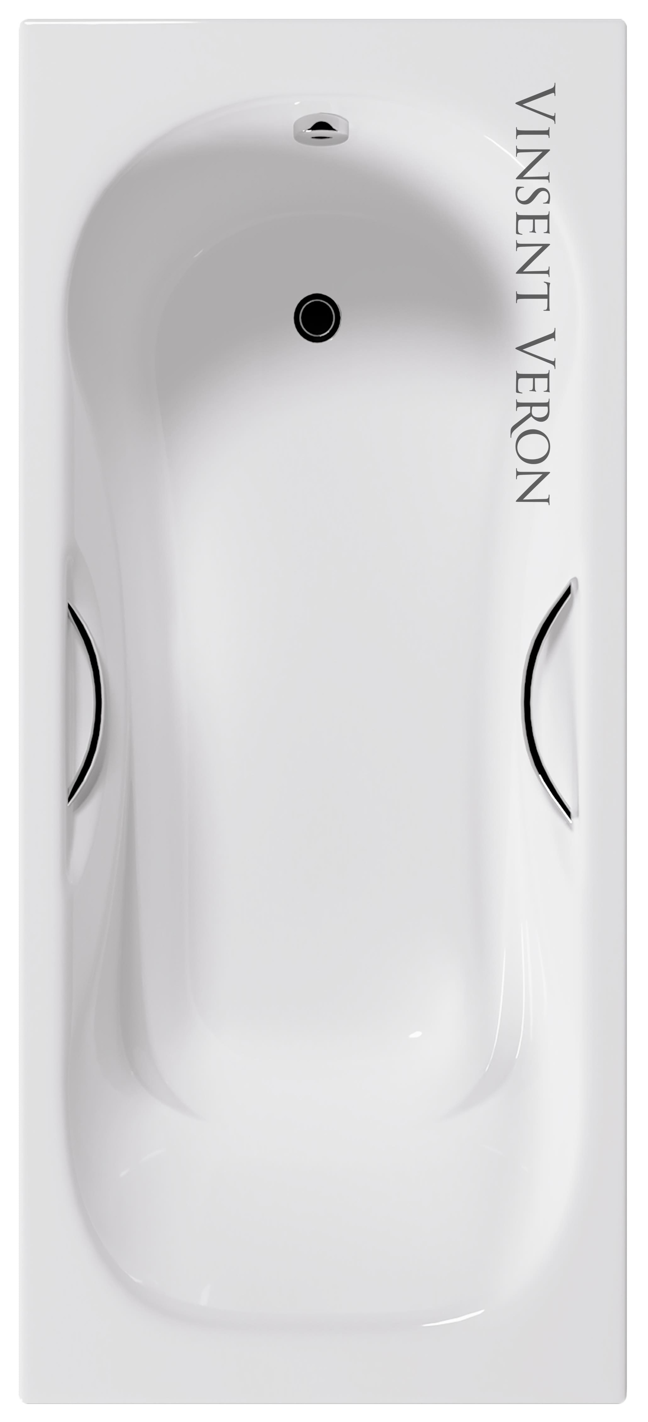 ванна чугунная vinsent veron aura 180x80 белая (без отверстий для ручек)