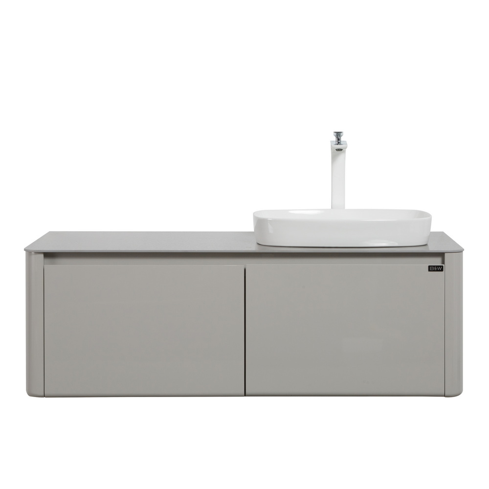 тумба с умывальником и столешницей black&white universe u915.1200r glossy light grey (правая)