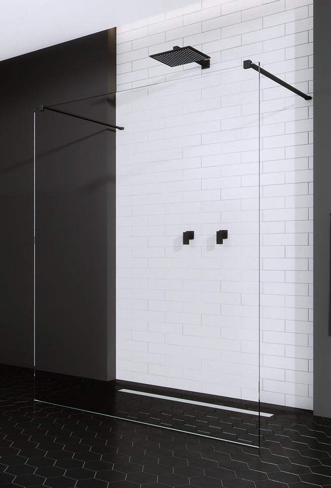 душевой уголок radaway walk-in modo x i black 130