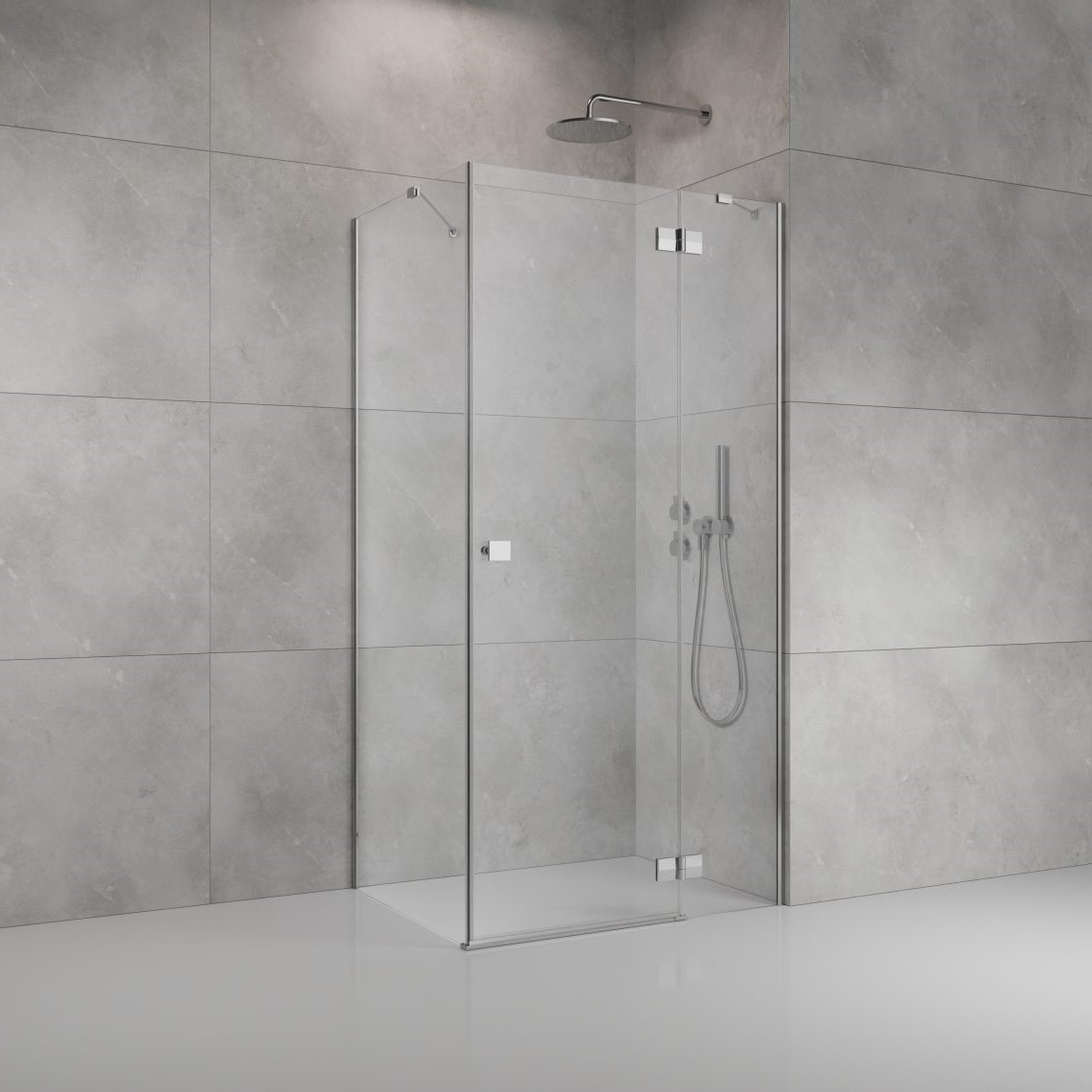 душевой уголок radaway almatea se kdj 90x90 правый, стекла прозрачные, профиль черный
