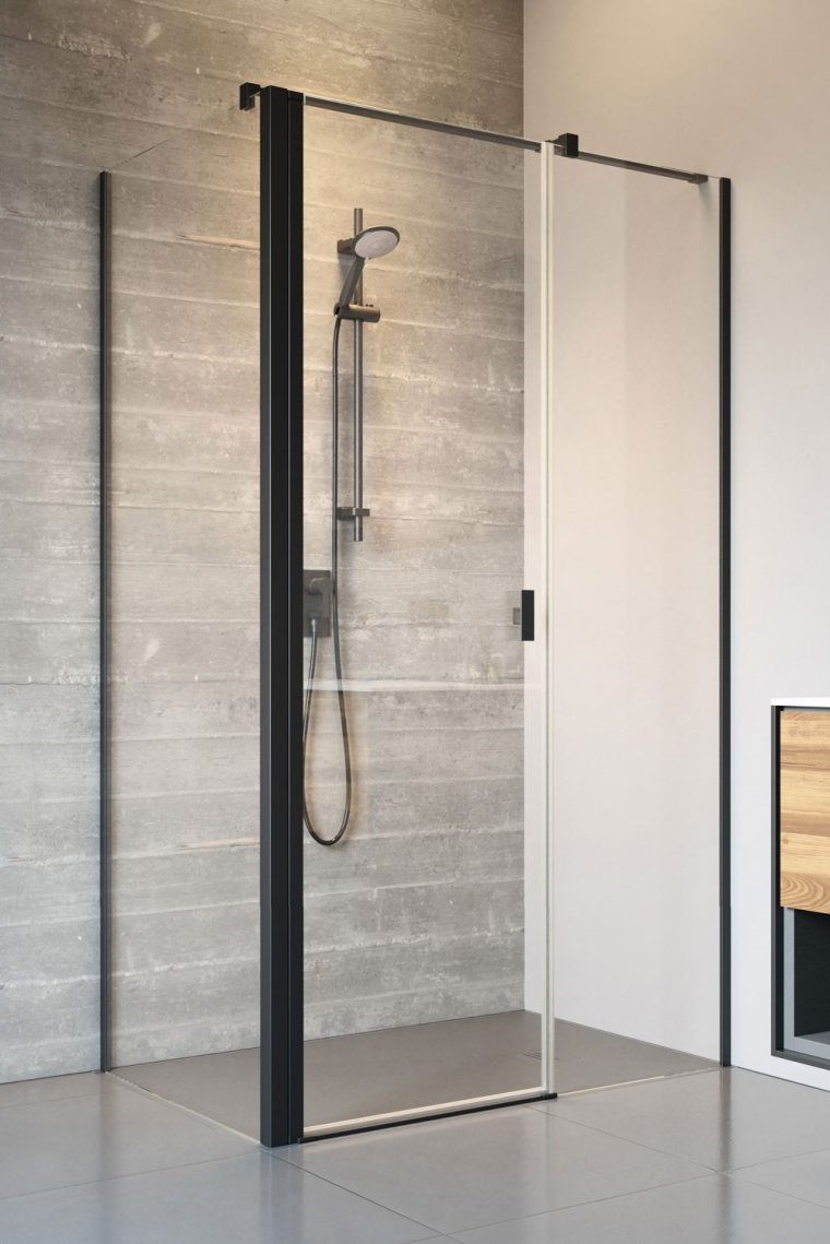 душевой уголок radaway nes 8 black kds ii 100x100 стекла прозрачные, профиль черный