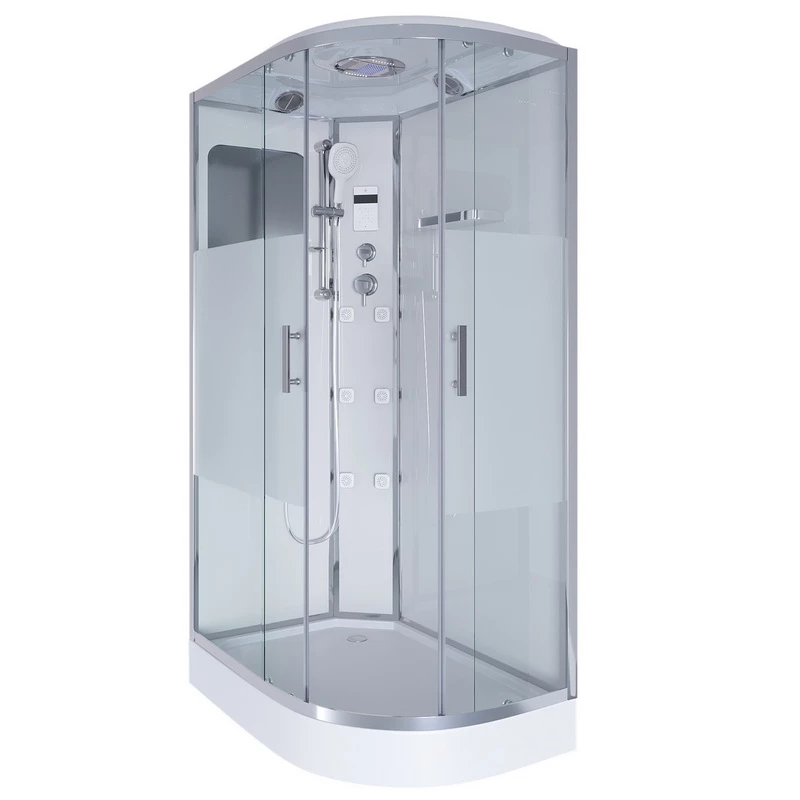 душевая кабина niagara ultra ng-303-01l 120x80 левая, стекла прозрачные с рисунком, профиль хром
