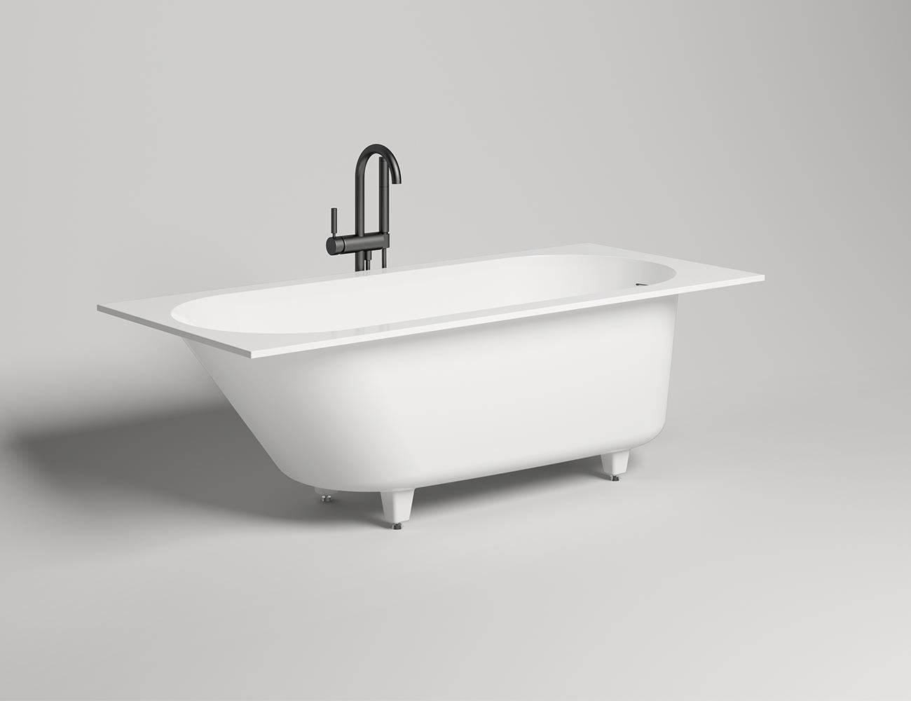 ванна из искусственного камня salini ornella kit s-sense 102411m 170x75 белый матовый