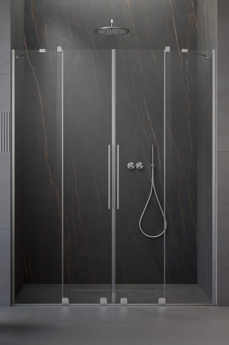душевая дверь radaway furo brushed nickel dwd 200x200 стекла прозрачные, профиль брашированный никель