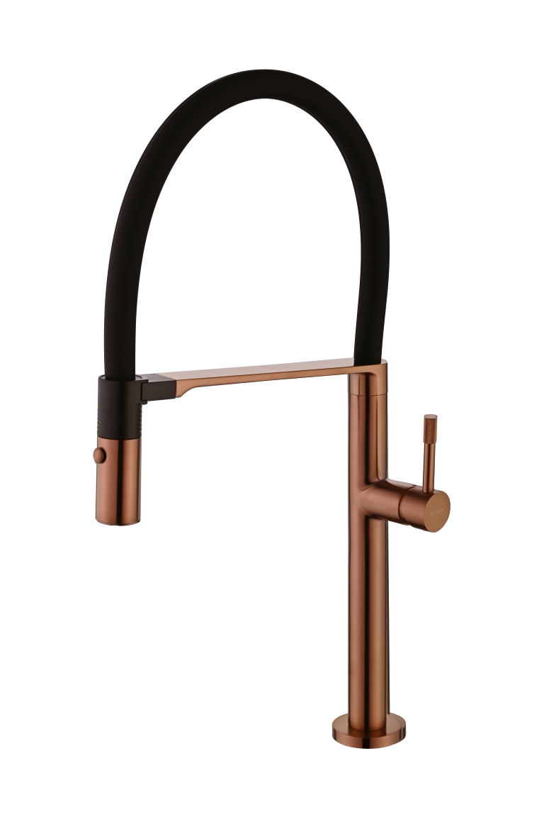 смеситель для кухни boheme uno brushed bronze 114-cb брашированная медь