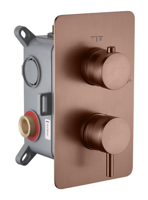 смеситель скрытого монтажа для душа boheme cell brushed bronze 135-2-brb брашированная бронза