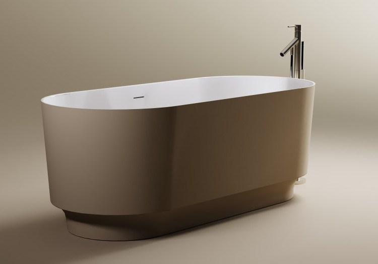 ванна из искусственного камня astra-form аквариус 170x75 solid surface, ral или ncs матовый, с интегрированным переливом