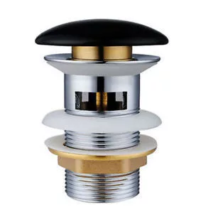 донный клапан для умывальника gid bl100-1 72202k с переливом черный глянцевый