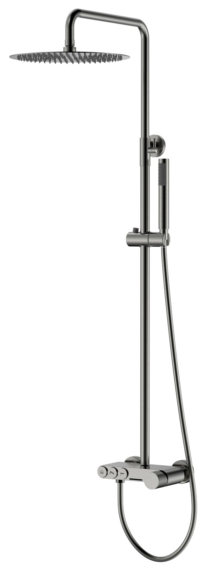 душевая стойка boheme stick diamond shine gun metal 128-sgm.2 оружейная сталь глянцевая