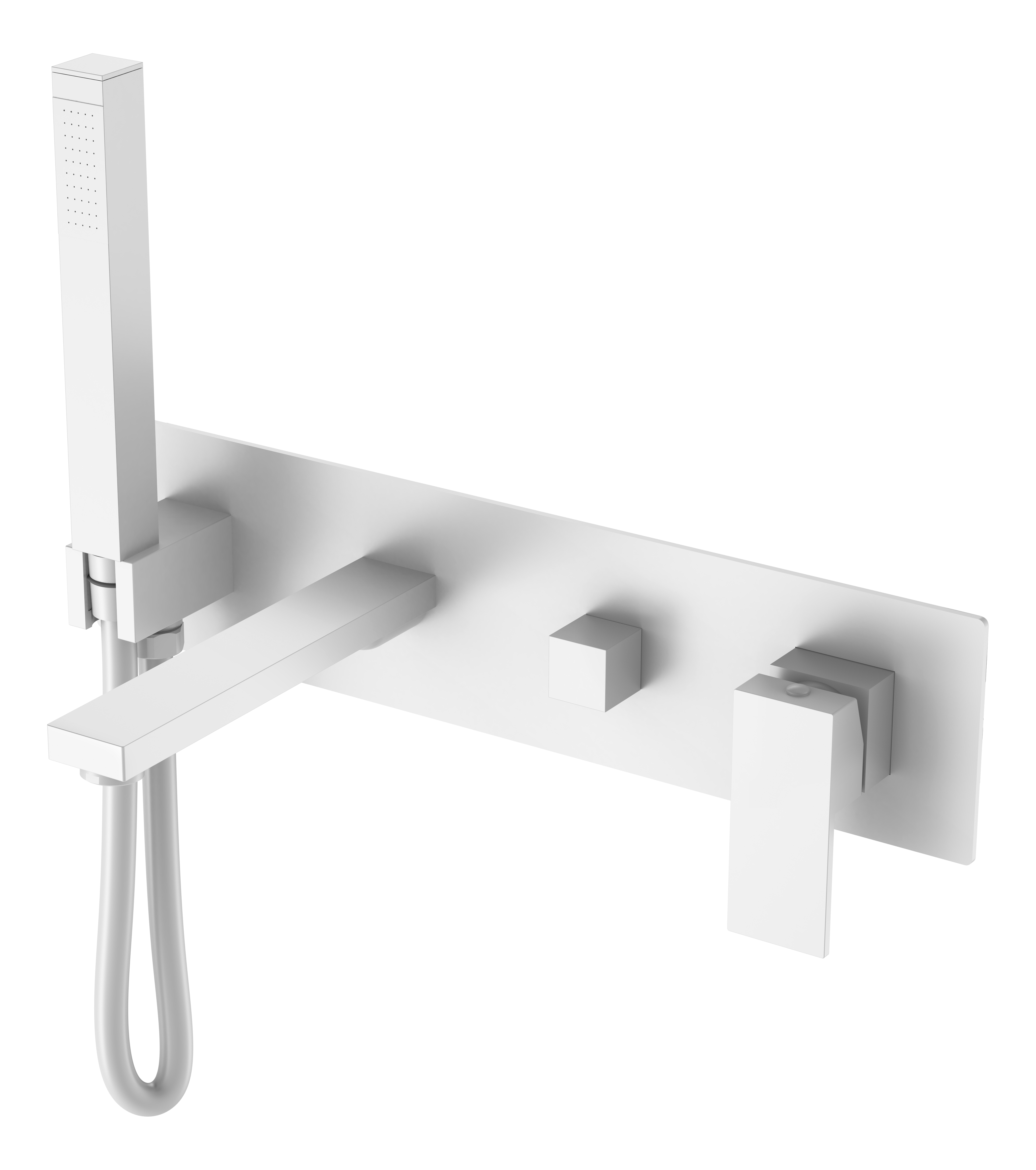 смеситель скрытого монтажа для ванны boheme qubic matt white 474-2-mw матовый белый