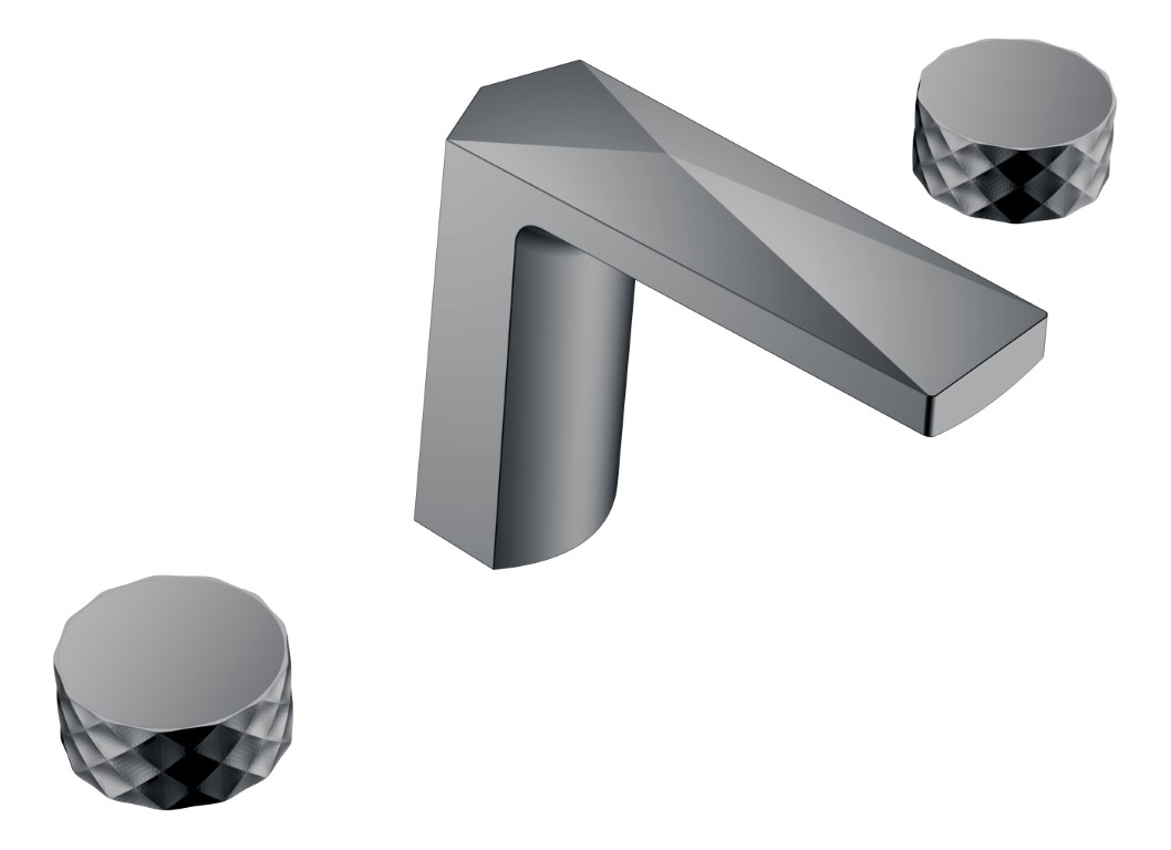 смеситель для умывальника boheme venturo diamond shine gun metall графит глянцевый