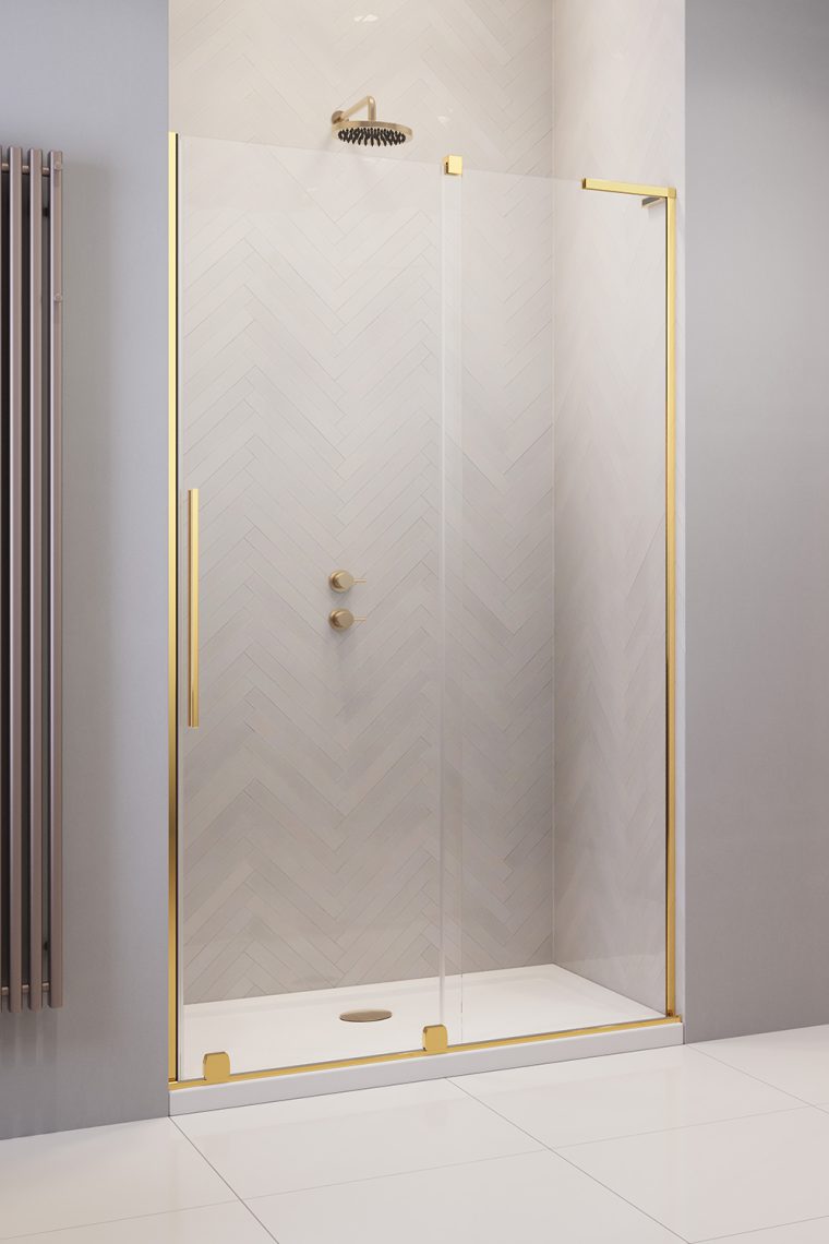 душевая дверь radaway furo sl gold dwj 100x200 прозрачное стекло / профиль золото (правая)