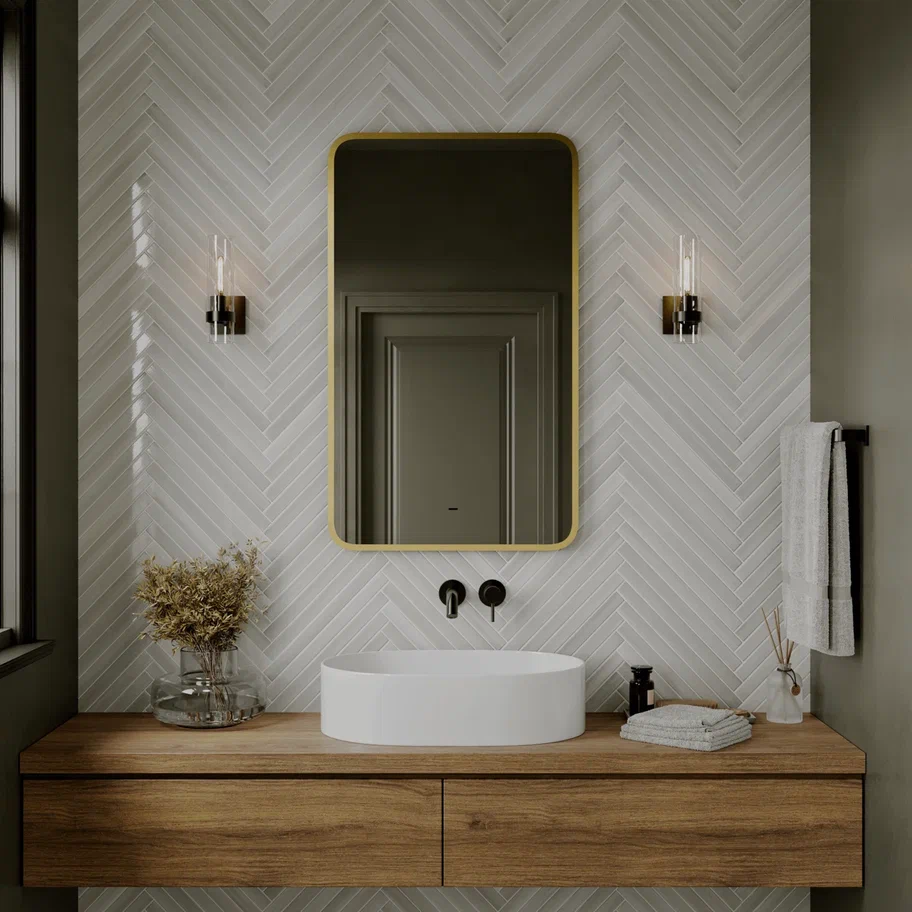 зеркало continent goldwen led 600х1000 золото