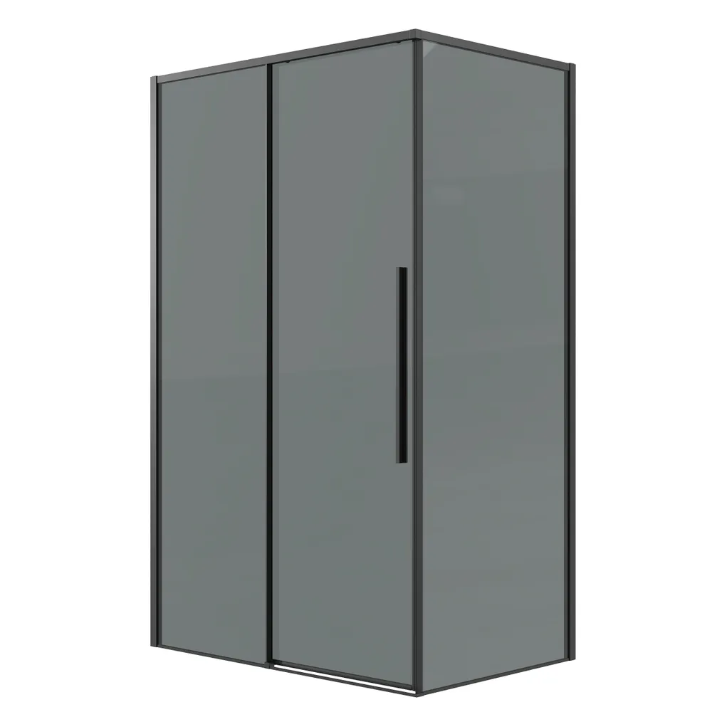 душевой уголок grossman galaxy 110x100 стекла тонированные, профиль черный матовый