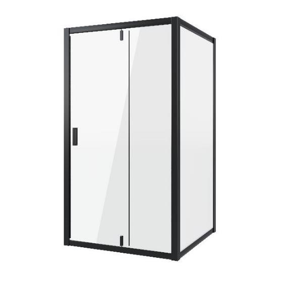 душевой уголок niagara nova ng-83-11ab+ng-a80b 110x80 стекла прозрачные, профиль черный