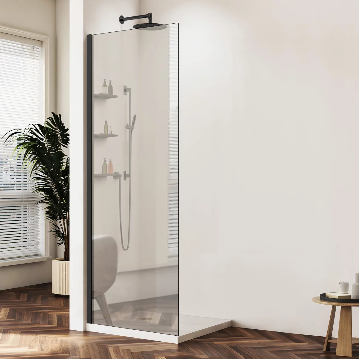 душевой уголок vincea walk-in vsw-1hws900mrb 90x200 стекло зеркальное / профиль черный матовый