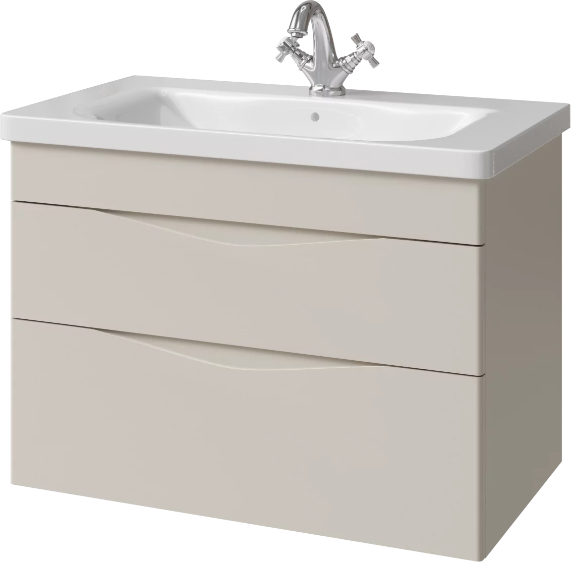 тумба подвесная caprigo lento 80 36212-sf023 бежевый матовый