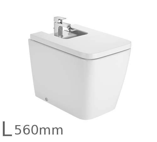 биде напольное roca inspira square a357537000 37x56 белое