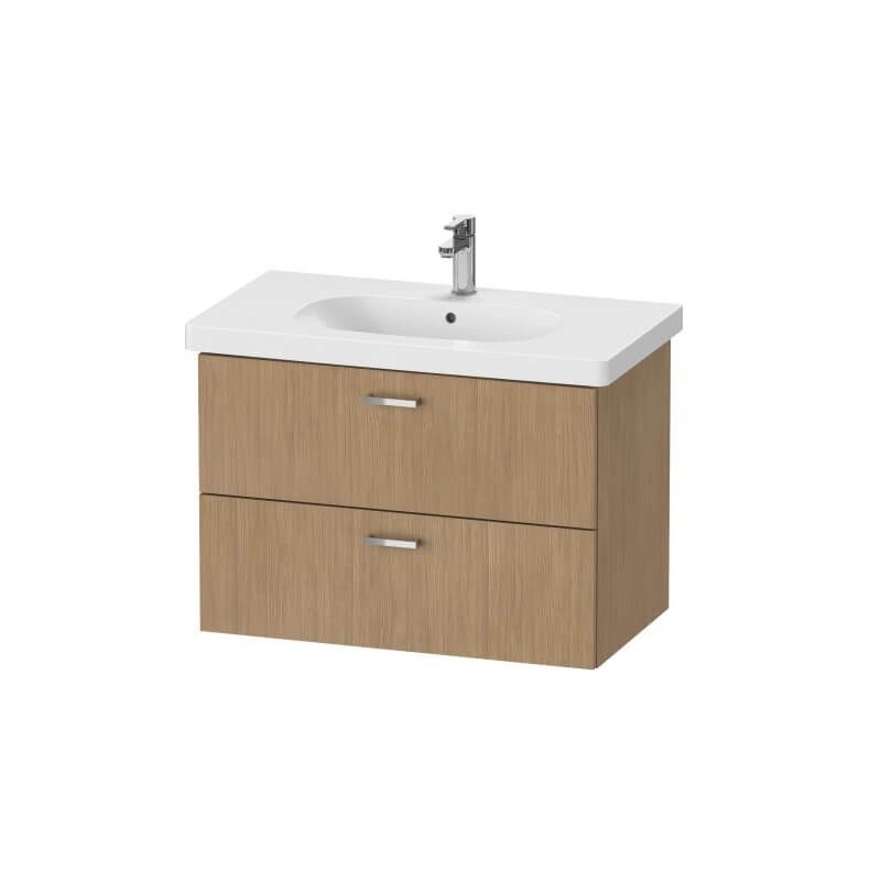 тумба с умывальником подвесная duravit xbase 800 дуб европейский (умывальник starck 3 030480)