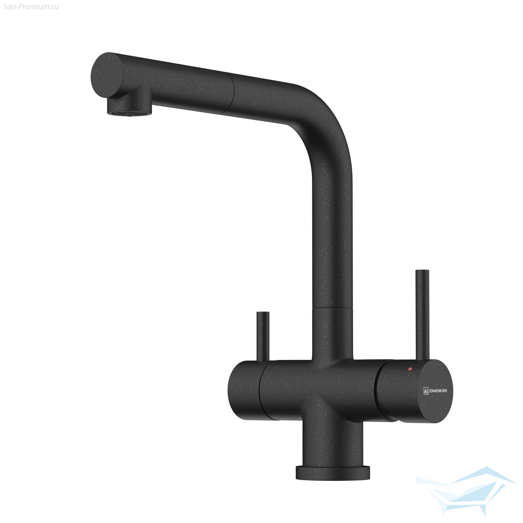 смеситель для кухни omoikiri takamatsu-s-bl 4994570 черный