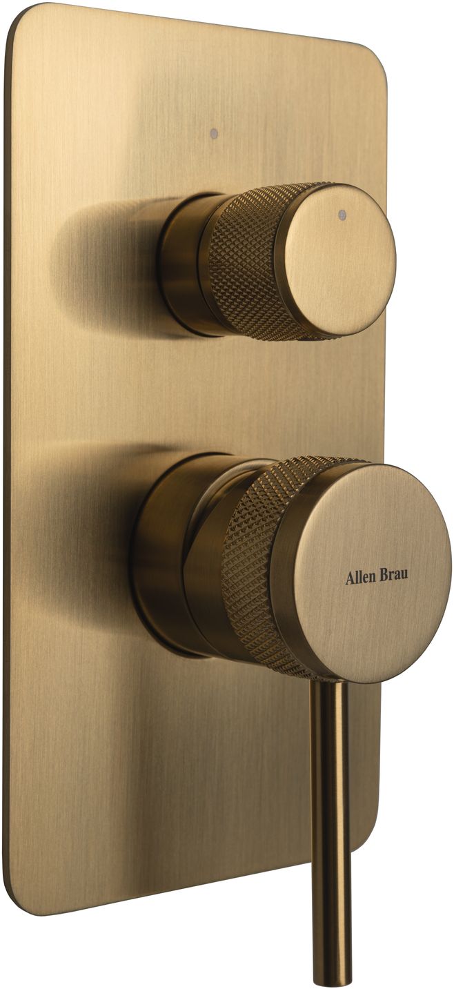 смеситель для ванны allen brau priority x2 5.31011-gb золото брашированное