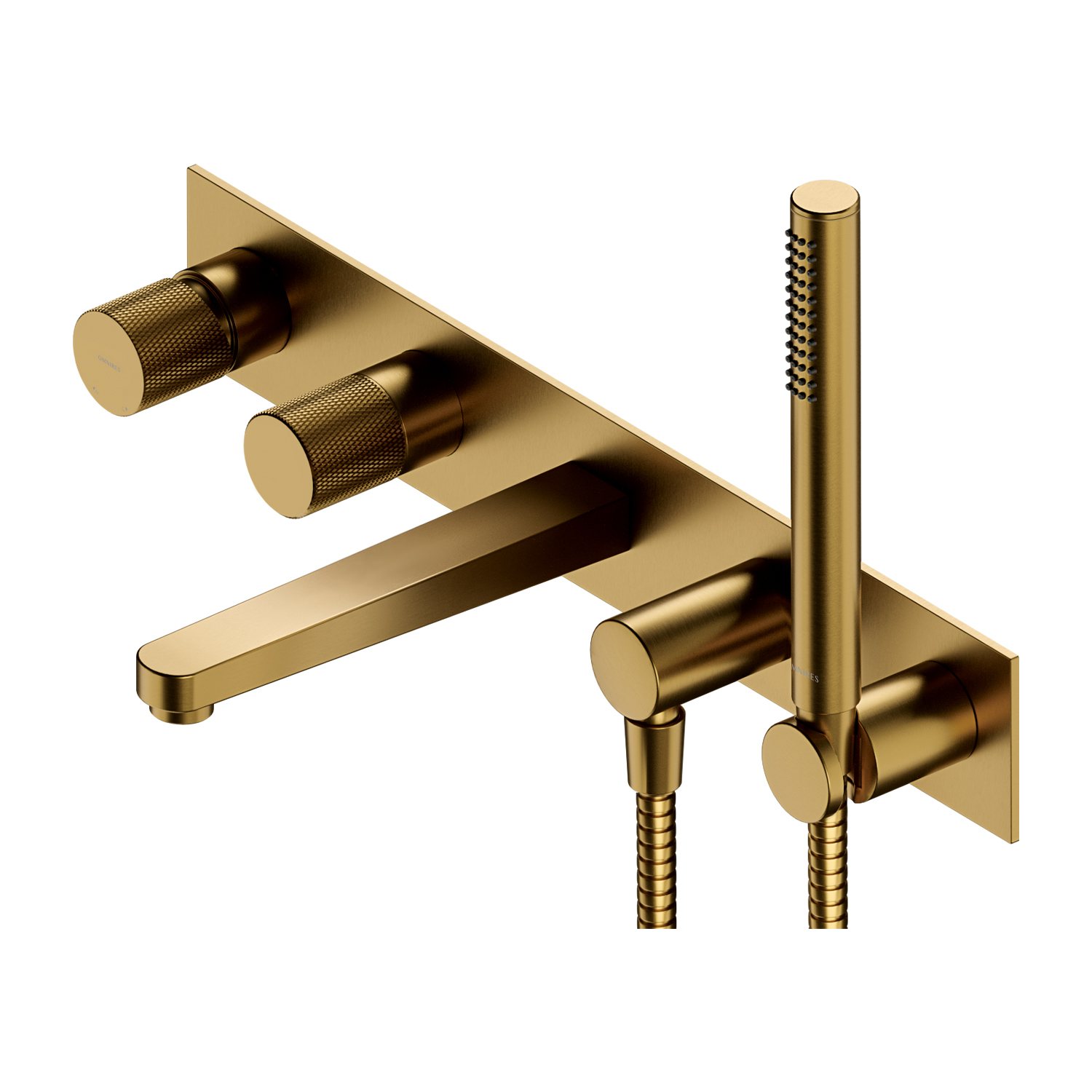 смеситель для ванны скрытого монтажа omnires contour ct8037/1glb брашированное золото