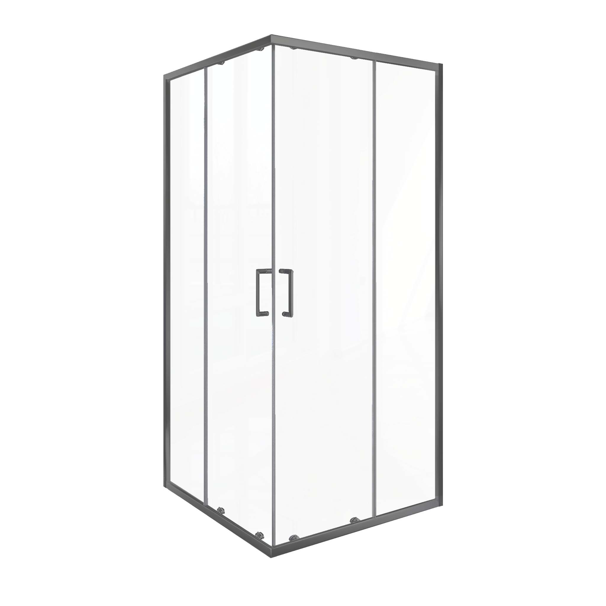 душевой уголок gooddoor lite cr-80-c-gm 80x80 прозрачное стекло / профиль оружейная сталь