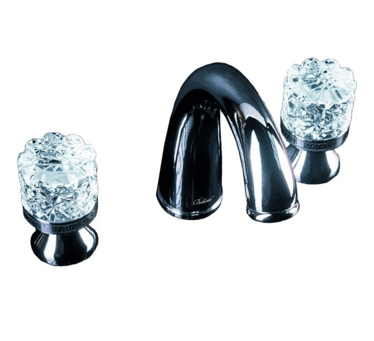 смеситель для умывальника на три отверстия boheme crystal 277-crst хром, ручки хрусталь