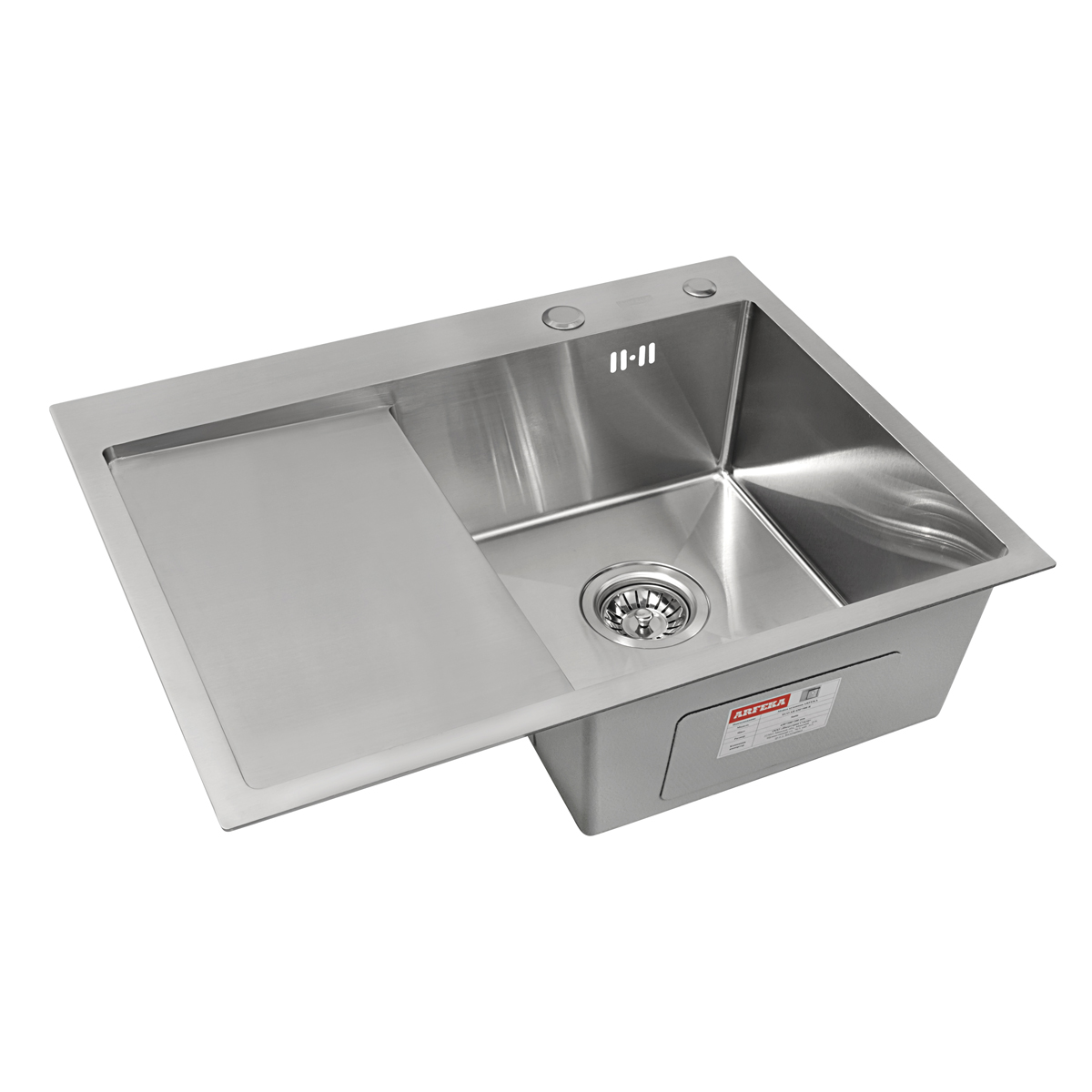 мойка кухонная arfeka eco ar 650x500 r satin крыло справа, сатин
