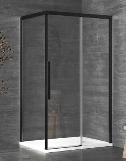 душевой уголок kolpa-san libra dw 100x80 прозрачное стекло / профиль черный матовый (правый)