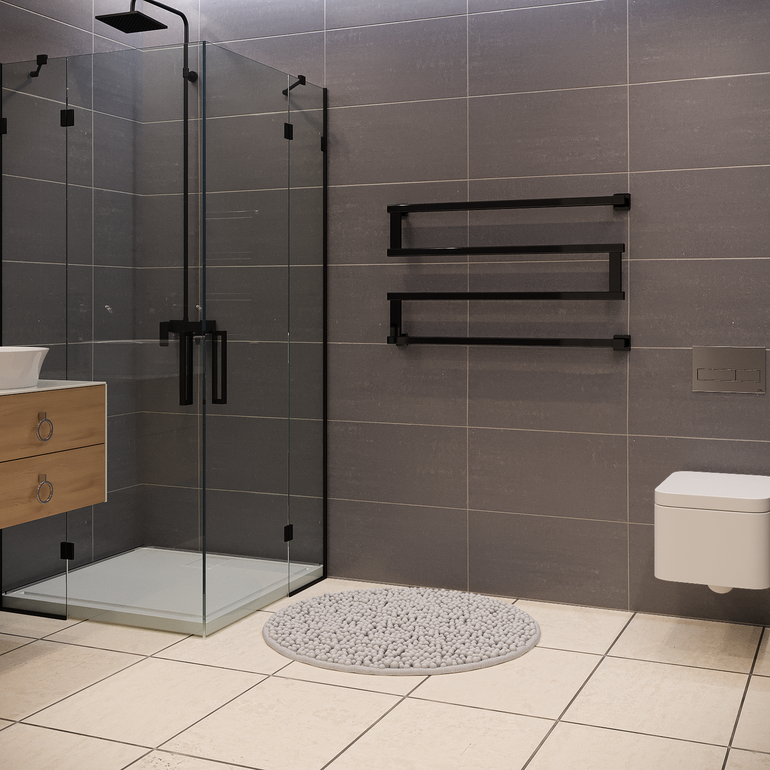 полотенцесушитель водяной stinox optima 50x90 черный глянец