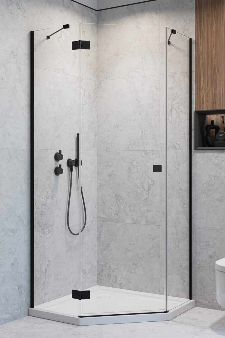 душевой уголок radaway essenza black ptj l 90x100