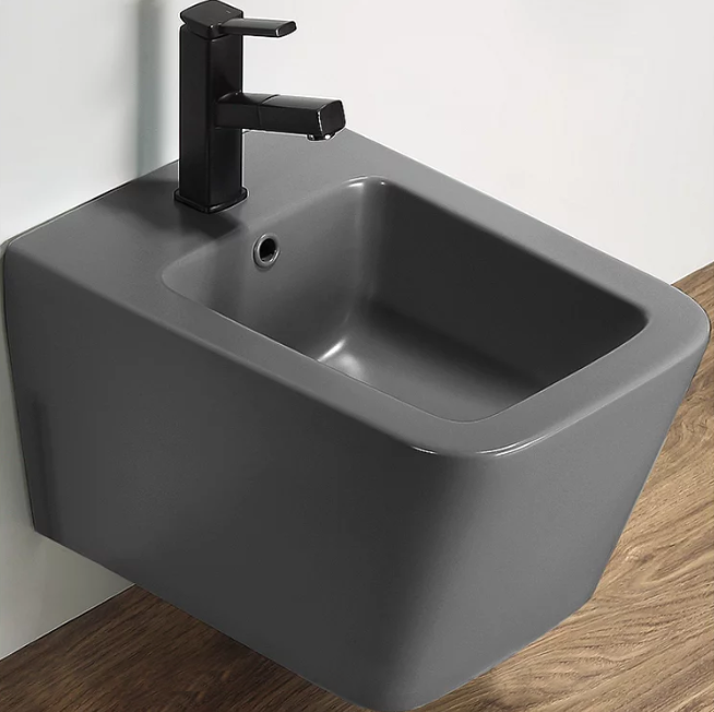 биде подвесное ceramalux 5370mdh 36x51 серый матовый