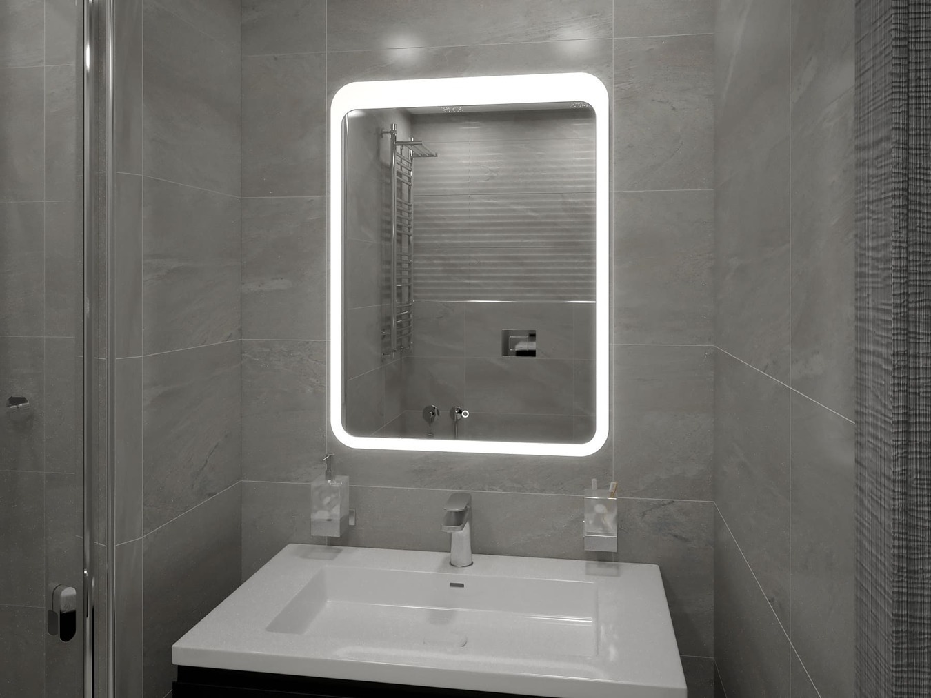 зеркало континент lacio led 50x70 с подсветкой и сенсорным управлением