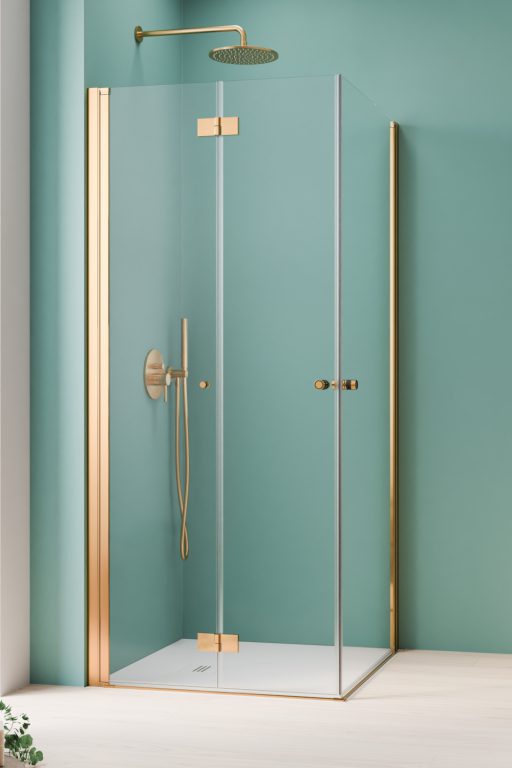 душевой уголок radaway nes gold kdd b + kdd i 90x100 левый, стекла прозрачные, профиль золото