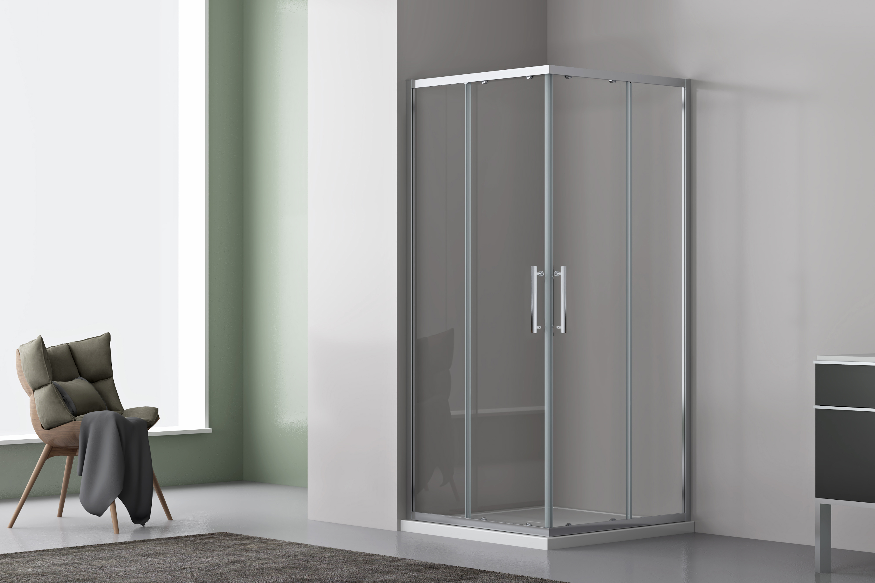 душевой уголок aquabath royal ab2011 90x90 прозрачное стекло / профиль хром