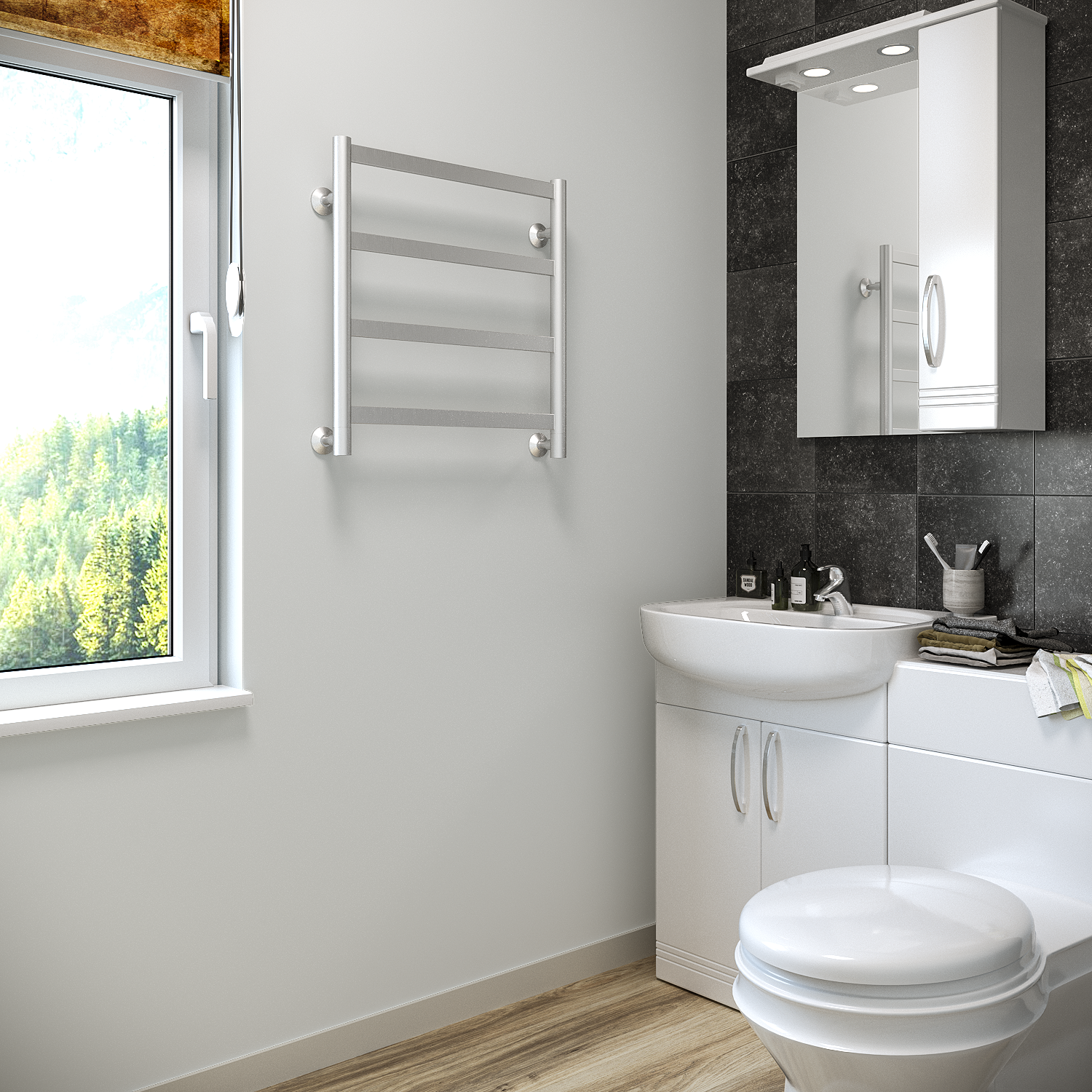 полотенцесушитель водяной stinox maxima 50x50 сатин