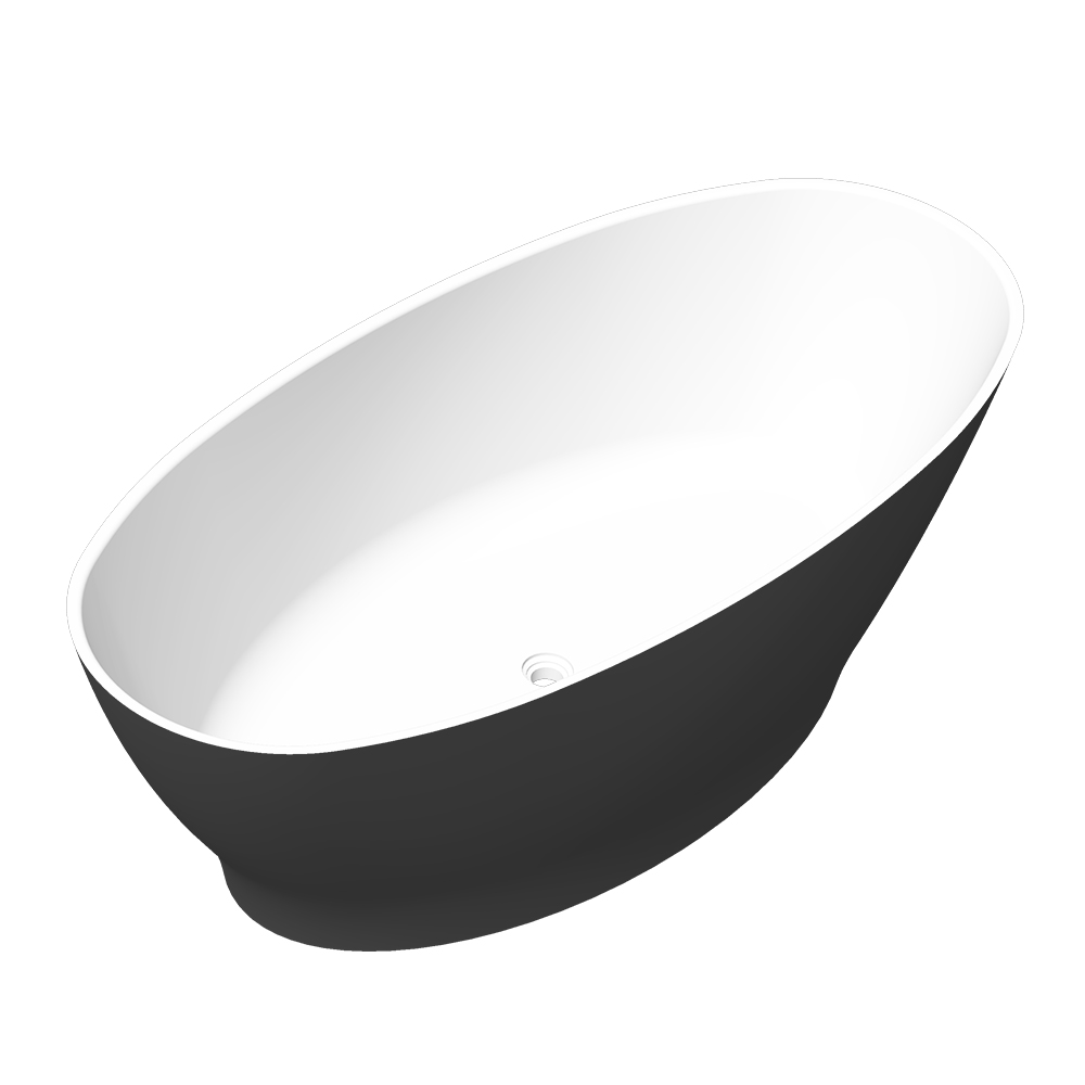 ванна из литьевого мрамора radostone adriana 170x80,5 белый/черный