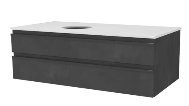 тумба подвесная kolpa-san alexis oa 120 dark concrete, черный цемент